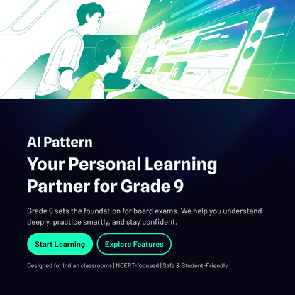 Advertisement for AI learning tool with two students studying on a computer screen.
