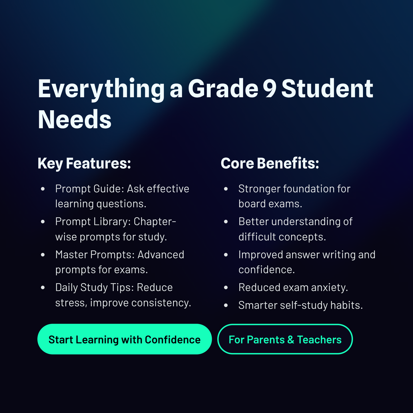 AI PATTERN: The Ultimate Student Prompt Guide & Library(CBSE Grade 9).